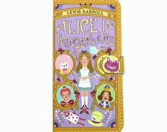 Book phone /iPhone flip Wallet case- Alice in Wonderland for  iPhone and Samsung Galaxy and Note