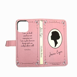 Book phone /iPhone flip Wallet case Jane Eyre for iPhone and Samsung Galaxy and Note Jane Eyre Silhouette image 2