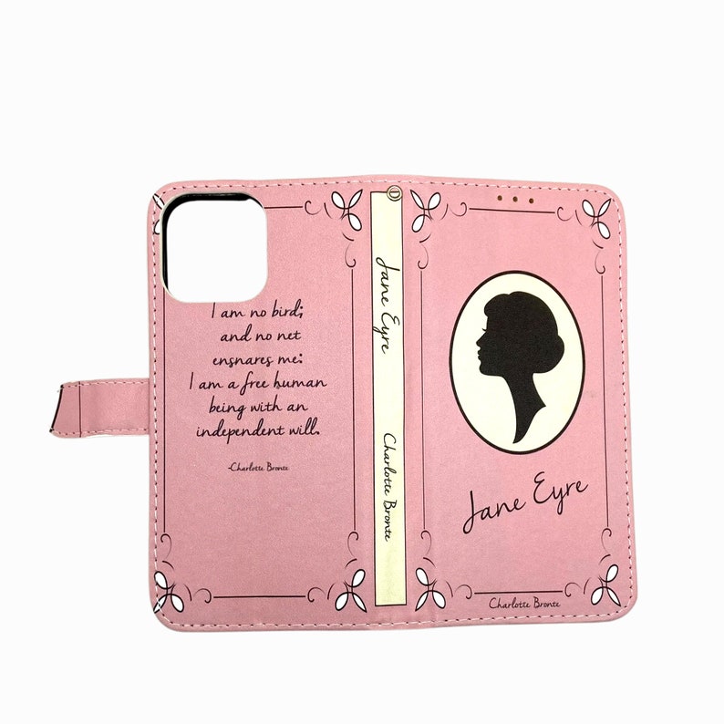 Book phone /iPhone flip Wallet case Jane Eyre for iPhone and Samsung Galaxy and Note Jane Eyre Silhouette image 2