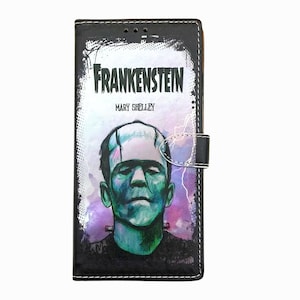 Funda tipo libro con tapa para teléfono - Frankenstein - para iPhone y Samsung
