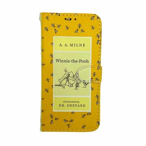 Funda tipo libro para teléfono con tapa tipo billetera - Winnie the Pooh - para iPhone y Samsung