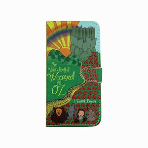 Funda tipo libro para teléfono con tapa tipo billetera - El mago de Oz - para iPhone y Samsung