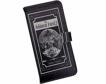 Book phone /iPhone flip Wallet case- The Addams Family for  iPhone X 8, 7, 6, 5, 6 7 & 8 plus, Samsung Galaxy S9 S8 S7 S6 Note 5, 7, 8, 9