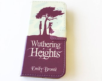 Book phone /iPhone flip Wallet case- Wuthering Heights for   iPhone and Samsung Galaxy and Note