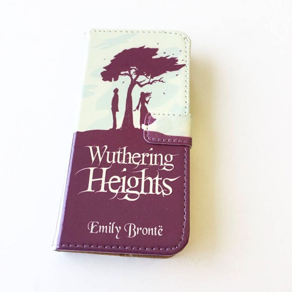 Book phone /iPhone flip Wallet case- Wuthering Heights for   iPhone and Samsung Galaxy and Note