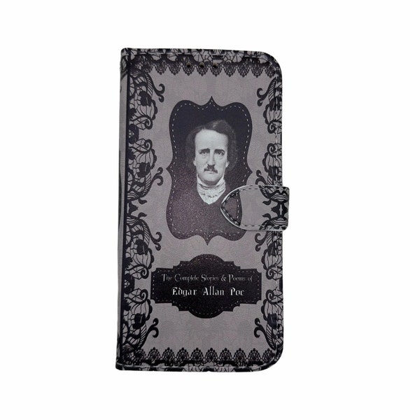 Book phone /iPhone flip Wallet case- Edgar Allan Poe for  iPhone and Samsung Galaxy and Note