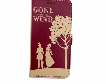 Book phone /iPhone flip Wallet case- Gone with the Wind for   iPhone and Samsung Galaxy and Note