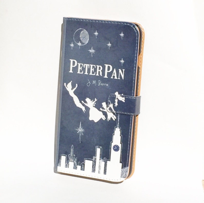 Book phone /iPhone flip Wallet case- Peter Pan for iPhone X, 8, 7, 6, 6 7 & 8 plus, 5 5s 5c, Samsung Galaxy S9 S8 S7 S6 Note  7 8 9 LG 