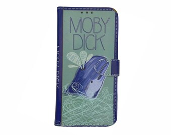 Book phone /iPhone flip Wallet case- Moby Dick for   iPhone and Samsung Galaxy and Note