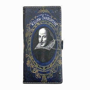 Book phone /iPhone flip Wallet case- William Shakespeare for   iPhone and Samsung Galaxy and Note