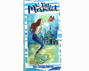 Book phone /iPhone flip Wallet case Little Mermaid for   iPhone and Samsung Galaxy and Note