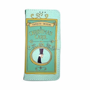 Funda tipo libro para teléfono con tapa tipo libro - Un cuento de Navidad de Charles Dickens - para iPhone y Samsung