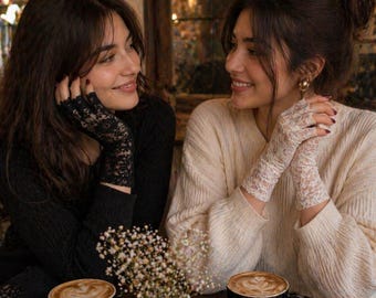 Spring Style Lace Gloves, Fingerless Floral Gloves for Women, Elegant Romantic Gloves, Wedding Bridal Gloves, Vintage Fashion Accessory