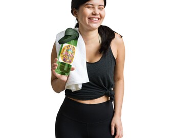 Flip straw water bottle