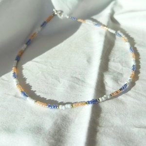 Multi-coloured Beaded Choker Necklace, Sterling Silver Clasp, Handmade Bridal Jewellery