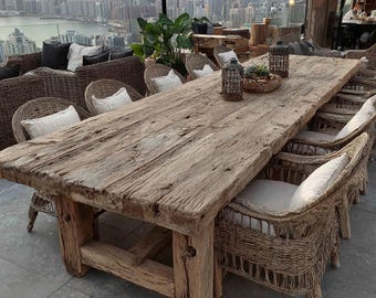 Esstisch aus Nussbaumholz, Esstisch aus natürlichem Hartholz, Esstisch aus Luxusholz