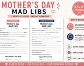 Mother’s Day Mad Lib Printable for Kids & Husband | Fill in the Blank Gift for Mom