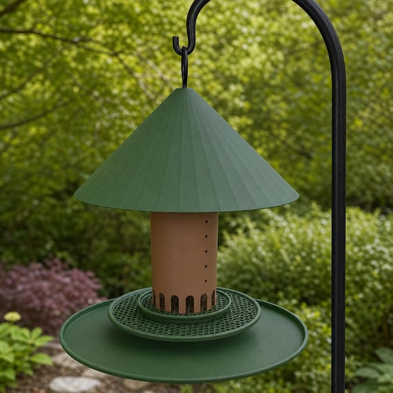 Canopy Haven Hanging Bird Feeder, Two Tone Garden Bird Feeder, Covered Seed Tray, Backyard Bird Lover Gift, 6 Colorways