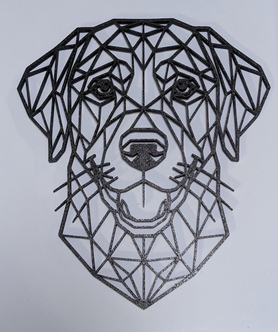 Geometric Labrador\Golden Retriever Wall Art: 1/2" thick relief art, multiple colors, ready to hang, shown in listing image 4 with additional visible details or options.