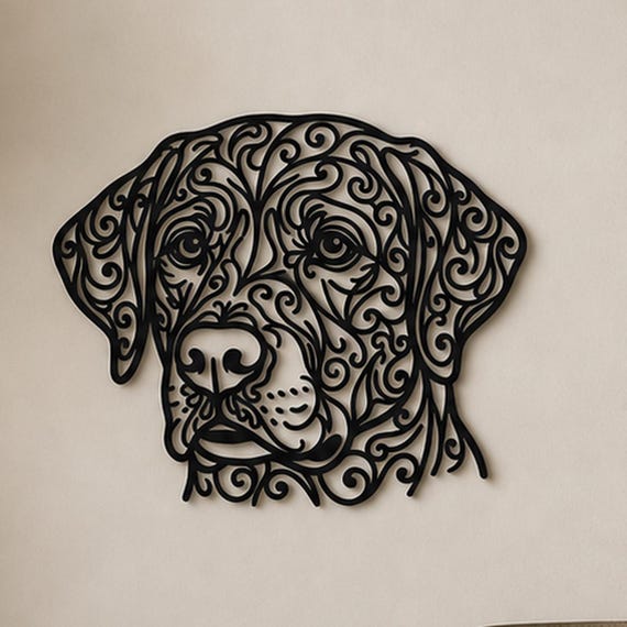 Labrador Retriever Filigree Wall Art, Ornate Animal Wall Decor, 12 Inch Unframed Sculpture