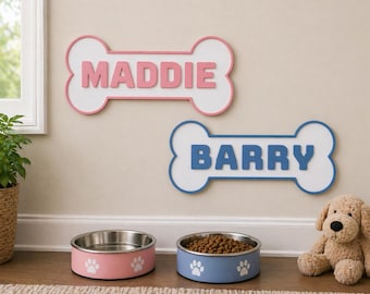 Letrero personalizado con forma de hueso para perro – Placa personalizada para mascotas, de 6 a 12 pulgadas.