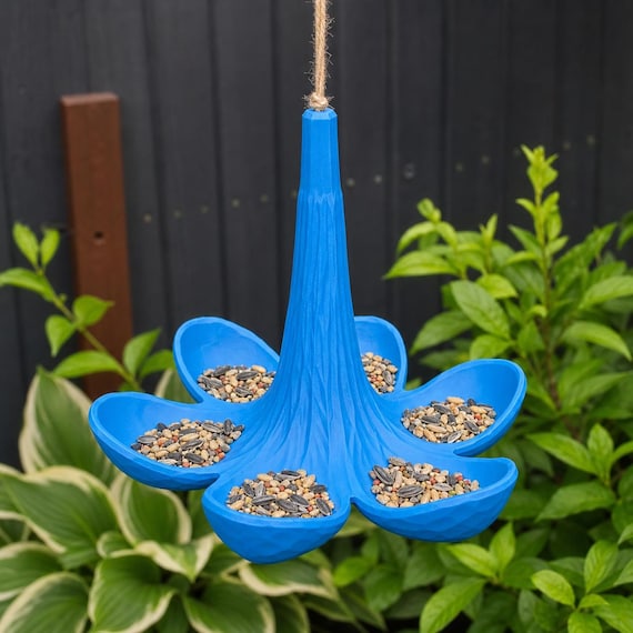 Petalspire Hanging Bird Feeder, Six-Petal Garden Seed Station, Flower Shaped Wild Bird Feeder, Colorful Bird Lover Gift, 15 Colors