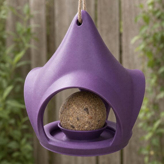 Close detail of the Purple Crownveil feeder center cup and sweeping arches