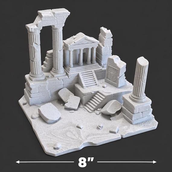 Ancient Ruins Aquarium Decor – 8" Temple Scene Fish Tank Ornament, shown in an additional close-up listing view with visible shape and details.