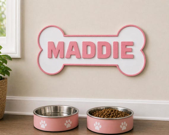 Personalized Dog Bone Name Sign – Custom Pet Plaque, 6-12 Inch, shown in another listing view highlighting visible design details.