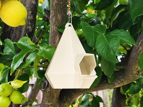 Modern Geometric Birdhouse – Outdoor Hanging Bird Home – 6” & 12” Heights, shown in an additional close-up listing view with visible shape and details.