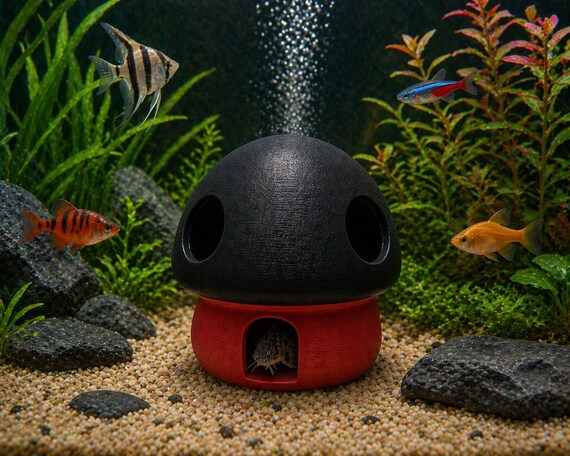 Modern Aquarium Hideout Dome – Fish Tank Shelter – Decorative Aquascape Cave – 6 Inch, shown in another listing view highlighting visible design details.
