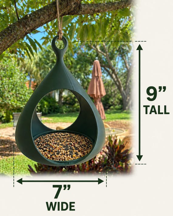 Modern Teardrop Bird Feeder • Minimalist Garden Decor (7x9 Inch), shown in an additional close-up listing view with visible shape and details.