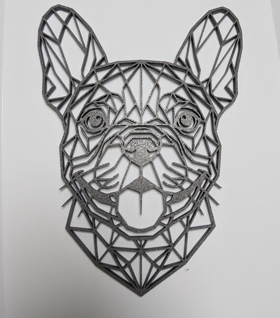 Geometric French Bulldog Wall Art: 1/2" thick relief art, multiple colors, ready to hang