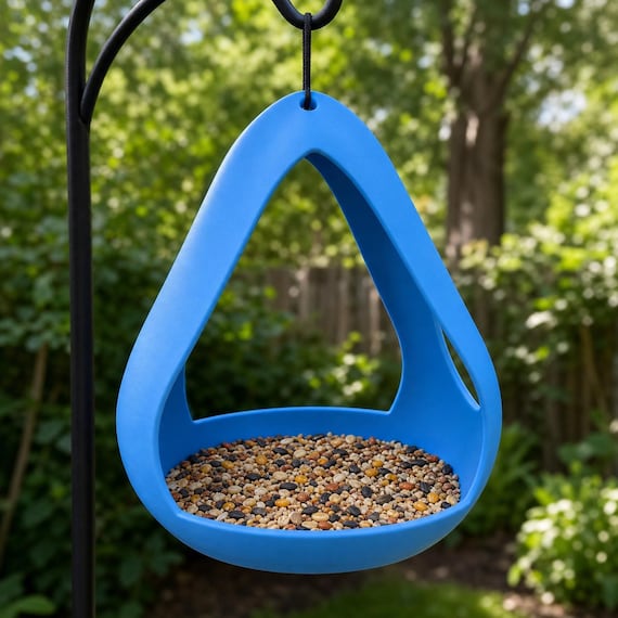 AeroNest Open Frame Hanging Bird Feeder, Minimalist Garden Seed Feeder, Weather Ready Backyard Bird Gift, 15 Colors