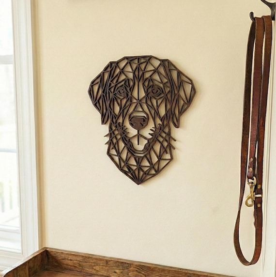 Geometric Labrador\Golden Retriever Wall Art: 1/2" thick relief art, multiple colors, ready to hang