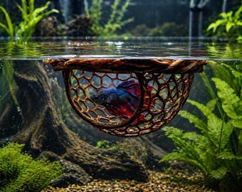 Vasca galleggiante per acquario – Grotta di riposo per pesci (7,5-30,5 cm)