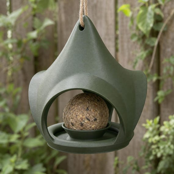 Crownveil Hanging Suet Feeder, Sculptural Three Arch Wild Bird Station, Modern Garden Bird Feeder, Bird Lover Gift, 15 Colors