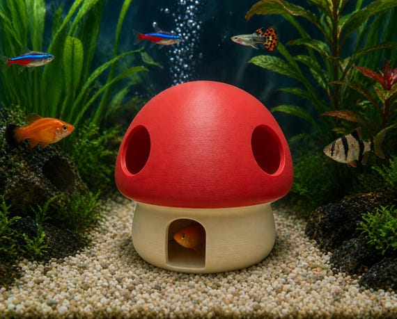Modern Aquarium Hideout Dome – Fish Tank Shelter – Decorative Aquascape Cave – 6 Inch