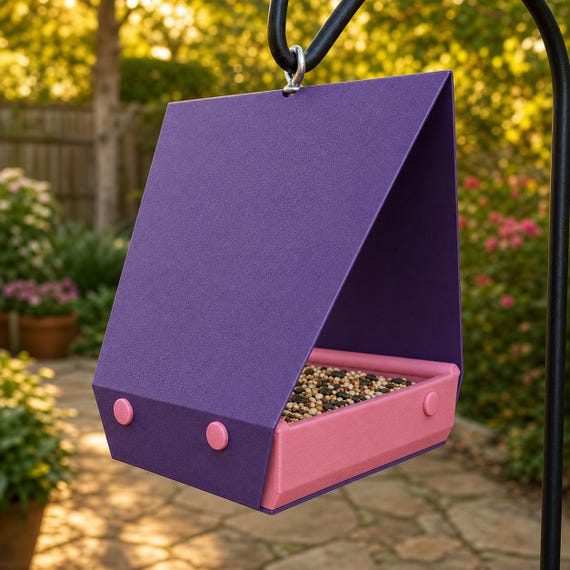 Twilight Bloom Gable Grove feeder with Purple body and Pink tray