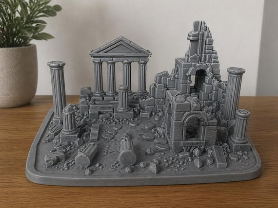 Ancient Ruins Aquarium Decor – 6" & 10" Greek Temple Scape – Fish Tank Ornament – Stone Style Aquascape, shown in listing image 6 with additional visible details or options.