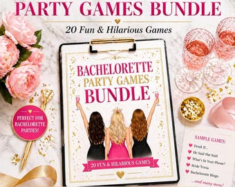 20 Fun Bachelorette Party Games Printable, Bridal Shower Games Bundle, Girls Night Games, Hen Party Ideas, Instant Download PDF