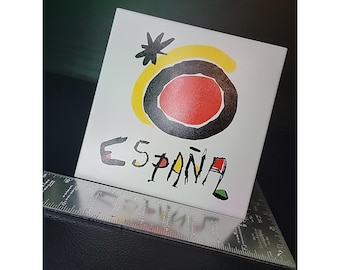 XL Art ""MIRO" Spanien ~ Wand Kunst Keramik 20x20cm Neuwertig Super Rare Espana 85