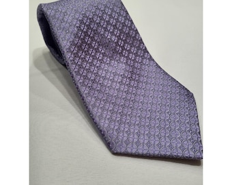 Pronto Uomo Corbata de seda morada plateada geométrica para hombre, corbata larga de 58 x 4"