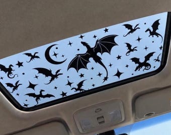 Dragons Moons and Stars Sunroof Moonroof Car Window Vinyl Decal Sticker