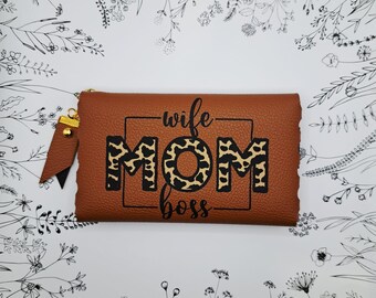 Bolsita artesanal de piel sintética reciclada: elegante y práctica, hecha a mano en Francia, regalo para mujer.
