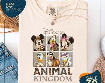 Comfort Colors® Disney Animal Kingdom Shirt | Mickey & Friends Safari Shirt | Vintage Disney Safari Tee | Animal Print Kingdom Shirt