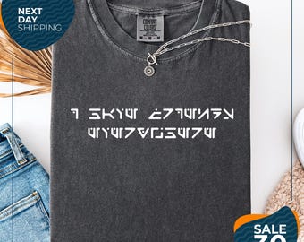 Aurebesh Shirt | Galactic Alphabet Tee | Sci Fi Graphic Shirt | Space Language Tee | Geek Culture Shirt | Futuristic Text Tee | Galaxy Fan