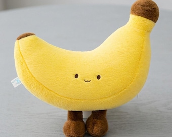 Kawaii Banana Plush Pillow – 38cm Long Stuffed Fruit Toy, Nursery Decor
