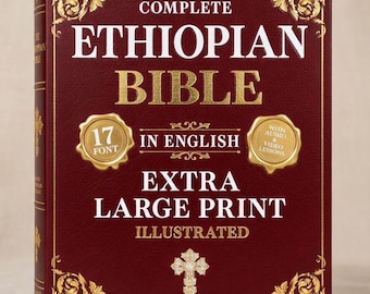 Biblia etíope en inglés, letra extragrande, ilustrada, tapa dura, libro cristiano.