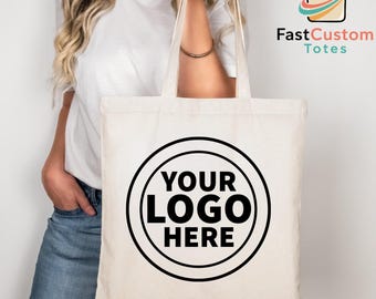 Custom Tote Bag, Personalized Canvas Tote, Logo Print Bag, Reusable Shopping Tote